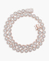 10MM Iced Out Bezel Set Tennis Chain 14K Gold - Rose Gold