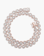 10MM Iced Out Bezel Set Tennis Chain 14K Gold - Rose Gold