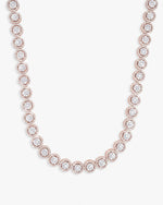 10MM Iced Out Bezel Set Tennis Chain 14K Gold - Rose Gold
