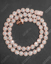10MM Iced Out Bezel Set Tennis Chain 14K Gold - Rose Gold