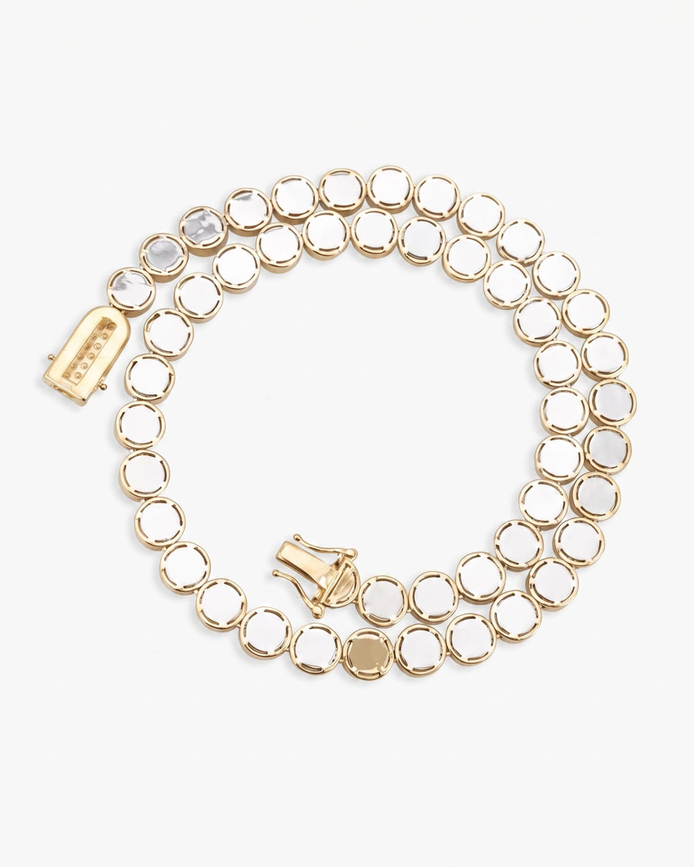 10MM Iced Out Bezel Set Tennis Chain 14K Gold - Yellow Gold
