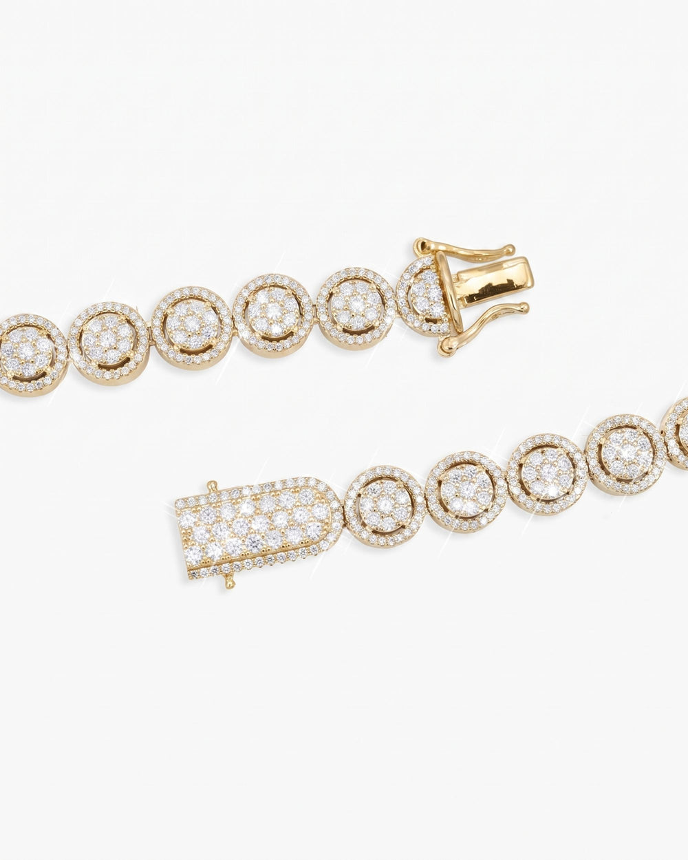10MM Iced Out Bezel Set Tennis Chain 14K Gold - Yellow Gold