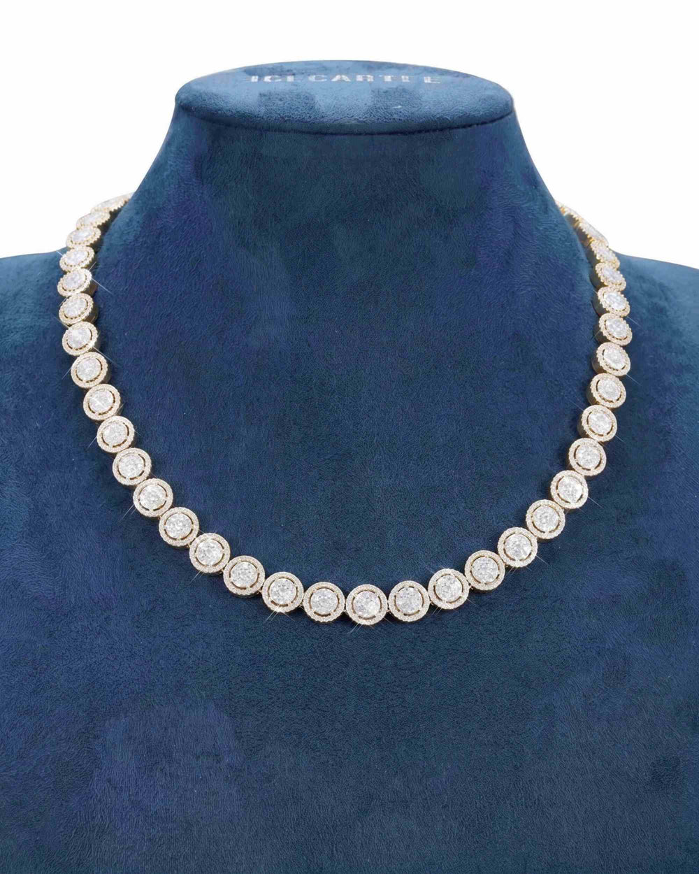 10MM Iced Out Bezel Set Tennis Chain 14K Gold - Yellow Gold