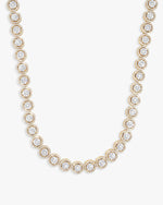 10MM Iced Out Bezel Set Tennis Chain 14K Gold - Yellow Gold