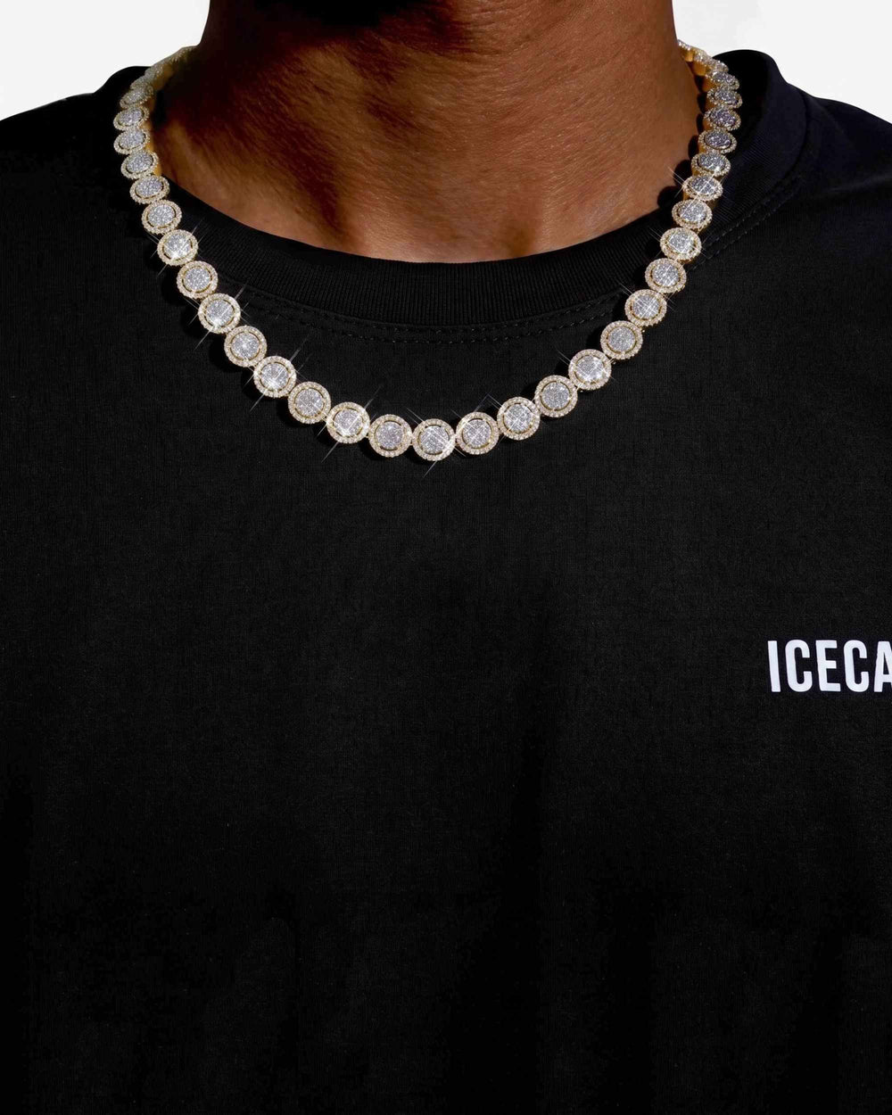 10MM Iced Out Bezel Set Tennis Chain 14K Gold - Yellow Gold