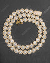 10MM Iced Out Bezel Set Tennis Chain 14K Gold - Yellow Gold