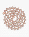8.5MM Iced Out Cluster Heart Chain 14K Gold - Rose Gold