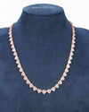 8.5MM Iced Out Cluster Heart Chain 14K Gold - Rose Gold