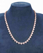 8.5MM Iced Out Cluster Heart Chain 14K Gold - Rose Gold