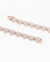 8.5MM Iced Out Cluster Heart Chain 14K Gold - Rose Gold