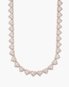 8.5MM Iced Out Cluster Heart Chain 14K Gold - Rose Gold