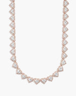 8.5MM Iced Out Cluster Heart Chain 14K Gold - Rose Gold