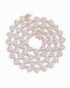 8.5MM Iced Out Cluster Heart Chain 14K Gold - Rose Gold