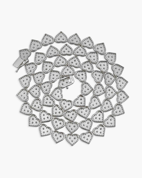 iced out cluster heart chain icecartel white back