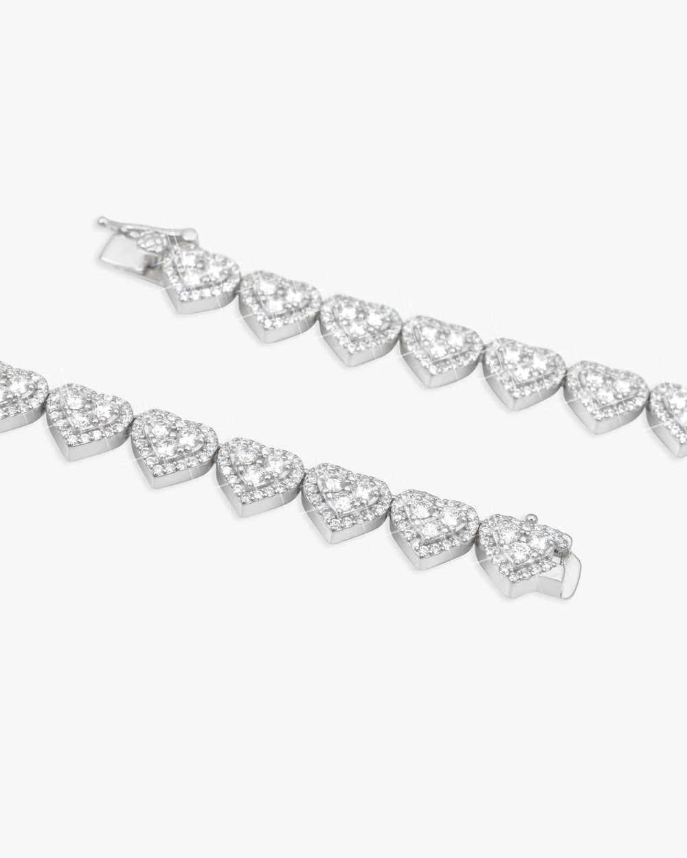 iced out cluster heart chain icecartel white lock
