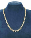 8.5MM Iced Out Cluster Heart Chain 14K Gold - Yellow Gold