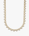 8.5MM Iced Out Cluster Heart Chain 14K Gold - Yellow Gold