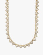 8.5MM Iced Out Cluster Heart Chain 14K Gold - Yellow Gold