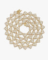 8.5MM Iced Out Cluster Heart Chain 14K Gold - Yellow Gold