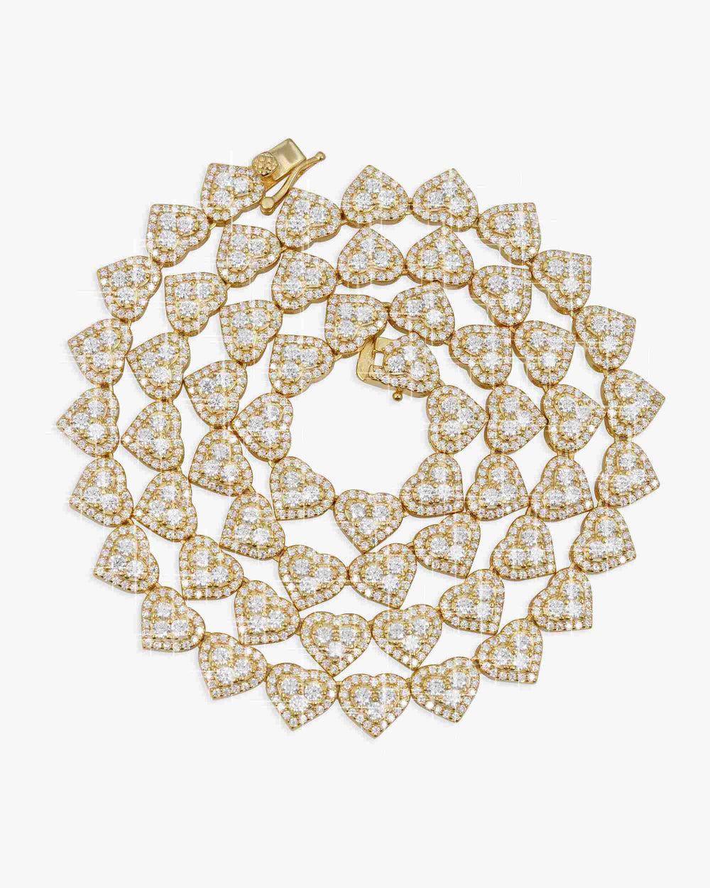 iced out cluster heart chain icecartel yellow top