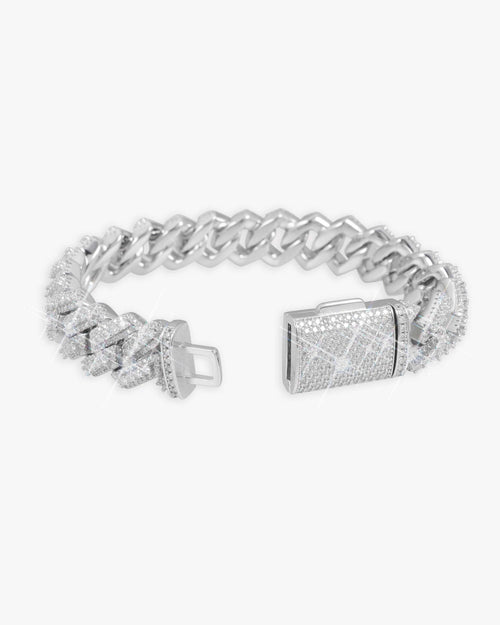 iced out halo cluster cuban link bracelet 14k gold 15mm icecartel lock