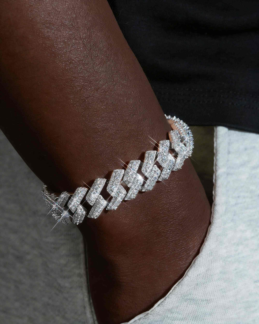 iced out halo cluster cuban link bracelet 14k gold 15mm icecartel model