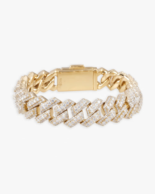 iced out halo cluster cuban link bracelet 14k gold 15mm icecartel yellow main