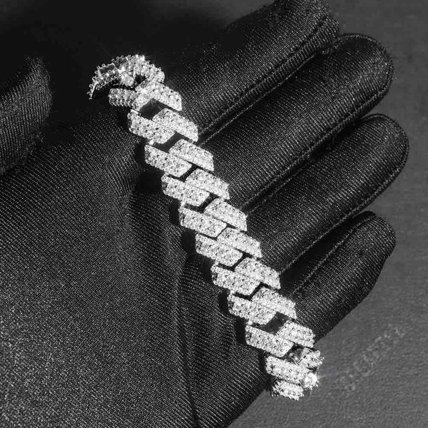 Diamond Prong Cuban Chain + Cuban Bracelet Bundle in White Gold (12mm) -  Pres