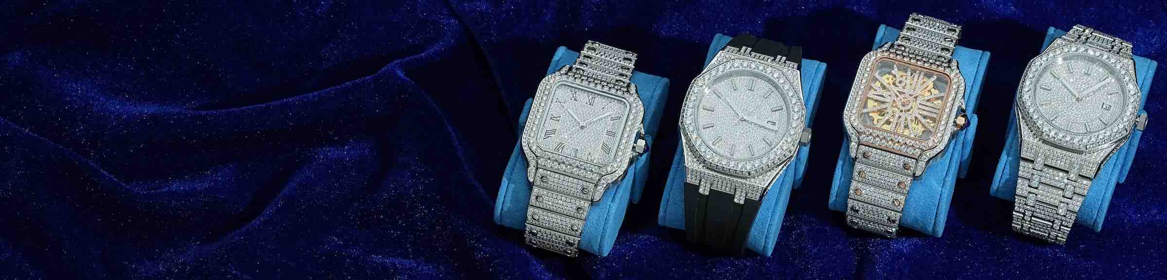Iced Out Moissanite Watch