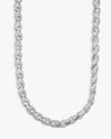 7MM Iced Out Rope Chain - 925 Silver - 14K Gold - White Gold