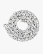 7MM Iced Out Rope Chain - 925 Silver - 14K Gold - White Gold
