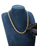 7MM Iced Out Rope Chain - 925 Silver - 14K Gold - Yellow Gold