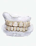 Invisible Set Princess Cut Moissanite Diamond Grillz - Yellow Gold