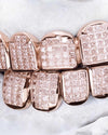 Invisible Set Princess Cut Moissanite Diamond Grillz - Rose Gold