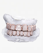 Invisible Set Princess Cut Moissanite Diamond Grillz - Rose Gold