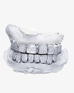 Invisible Set Princess Cut Moissanite Diamond Grillz - White Gold