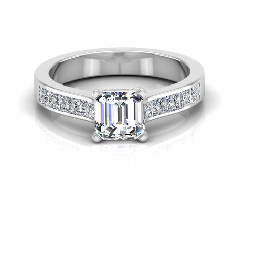 Invisible Set Radiant Cut Moissanite Engagement Ring front