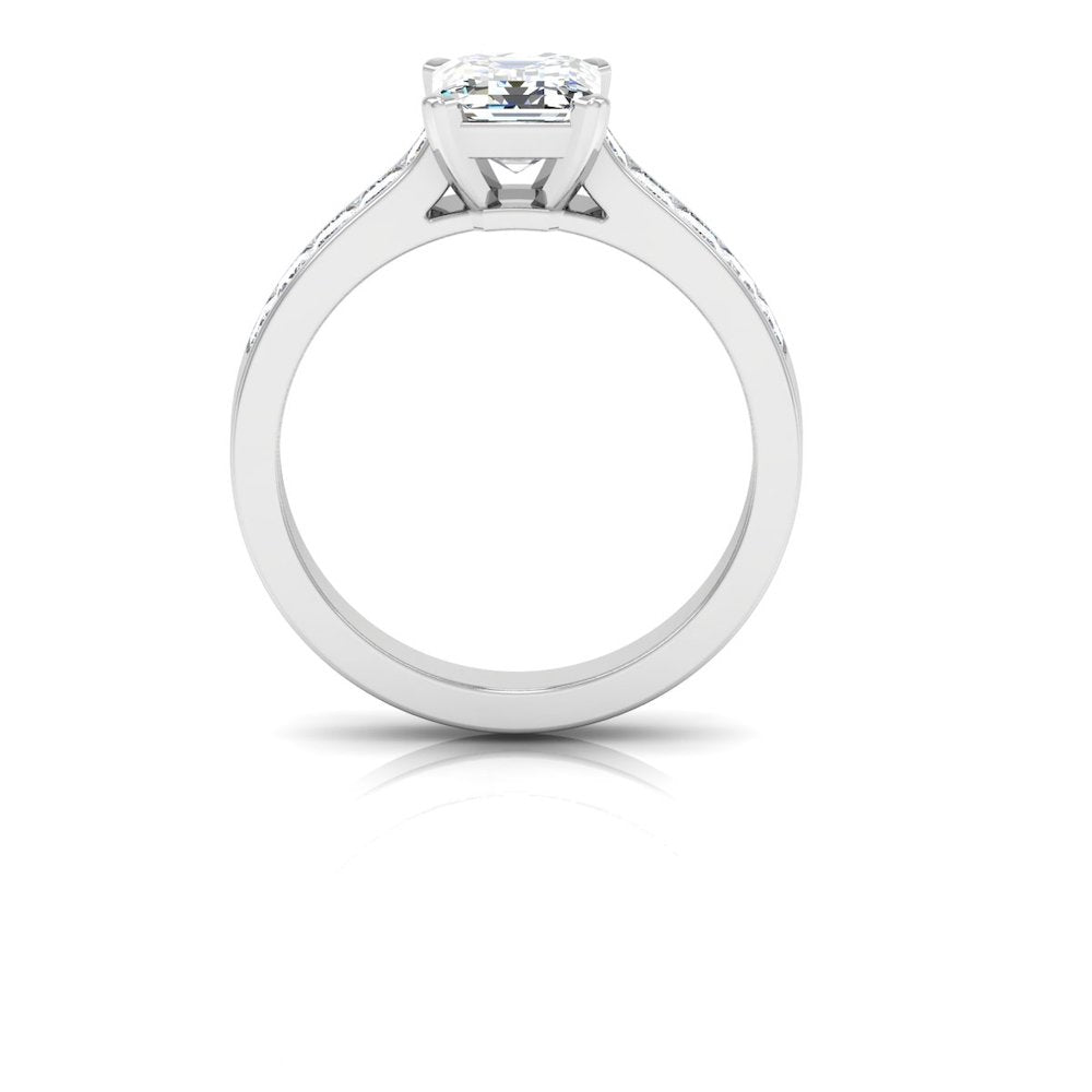 Invisible Set Radiant Cut Moissanite Engagement Ring side