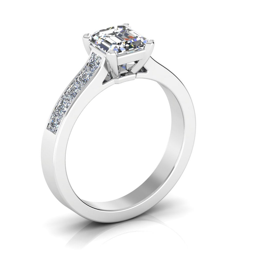 Invisible Set Radiant Cut Moissanite Engagement Ring top