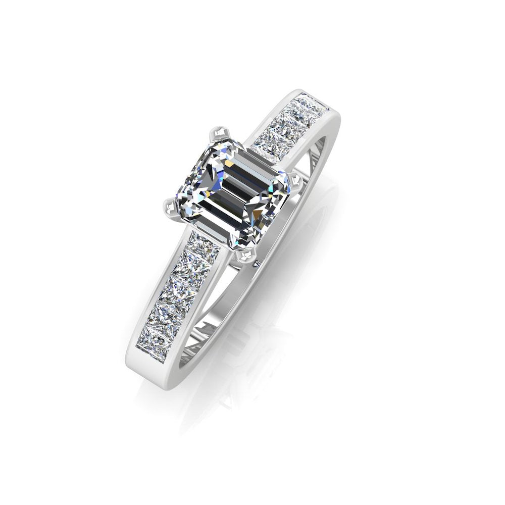 Invisible Set Radiant Cut Moissanite Engagement Ring top 2