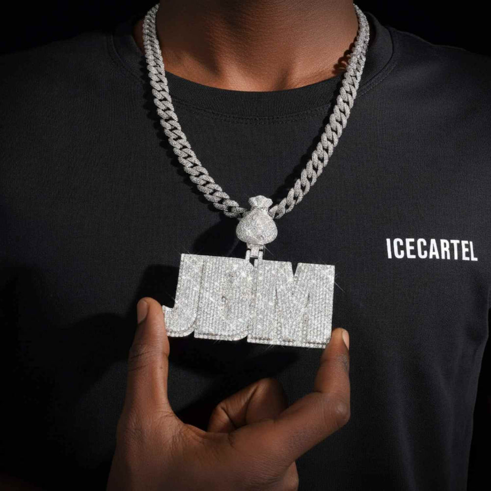 jbm custom name moissanite pendant 14k gold icecartel model1