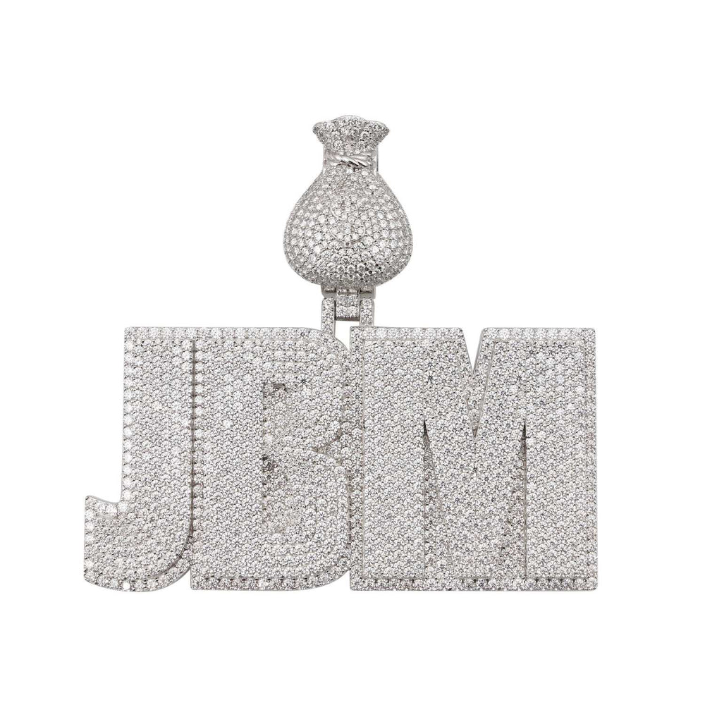 jbm custom name moissanite pendant 14k gold icecartel white