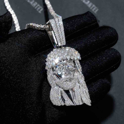 Jesus Pendant Icecartel Plain And Diamonds hand
