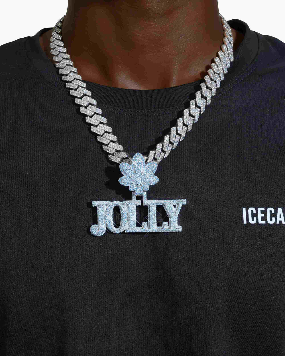 jolly custom name blue moissanite pendant 14k gold icecartel model
