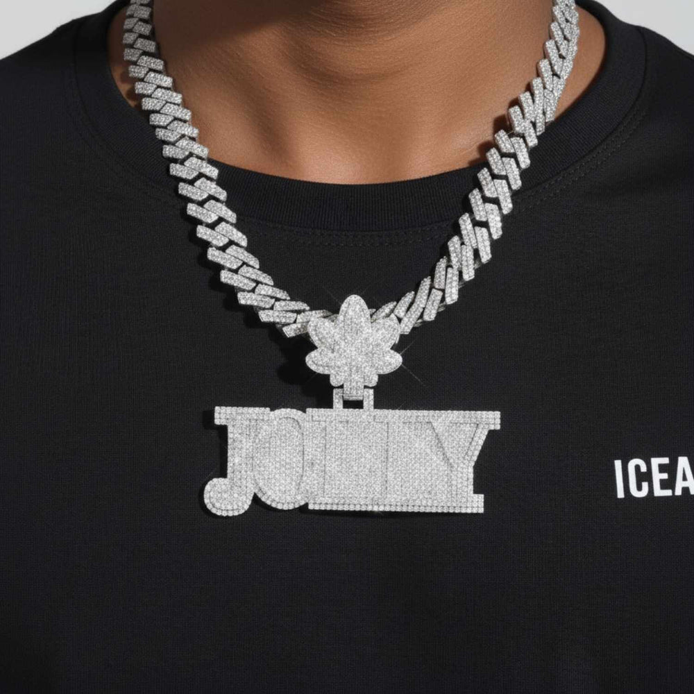 jolly custom name moissanite pendant 14k gold icecartel model1