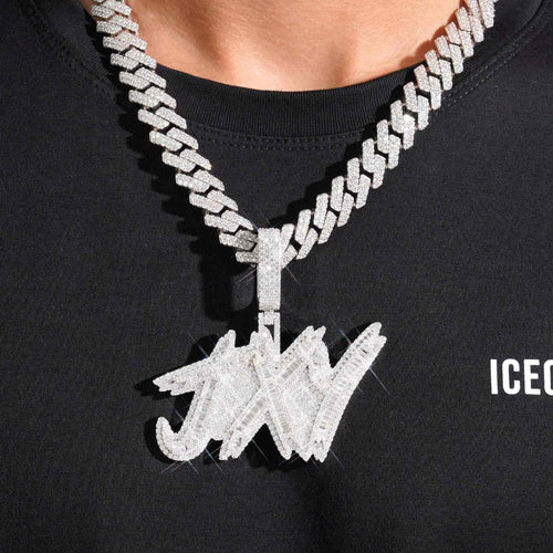 jxy custom moissanite name pendant 14k gold icecartel model