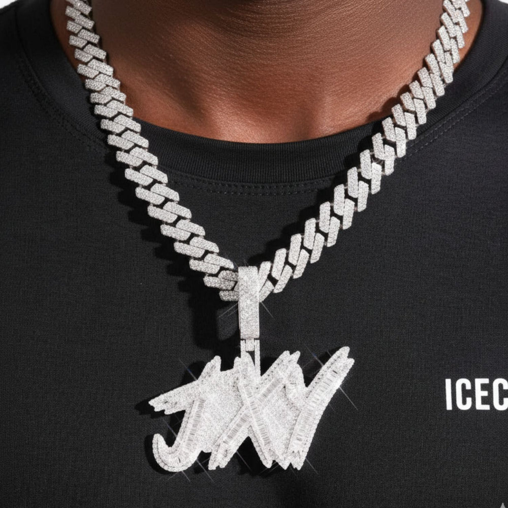 jxy custom moissanite name pendant 14k gold icecartel model1