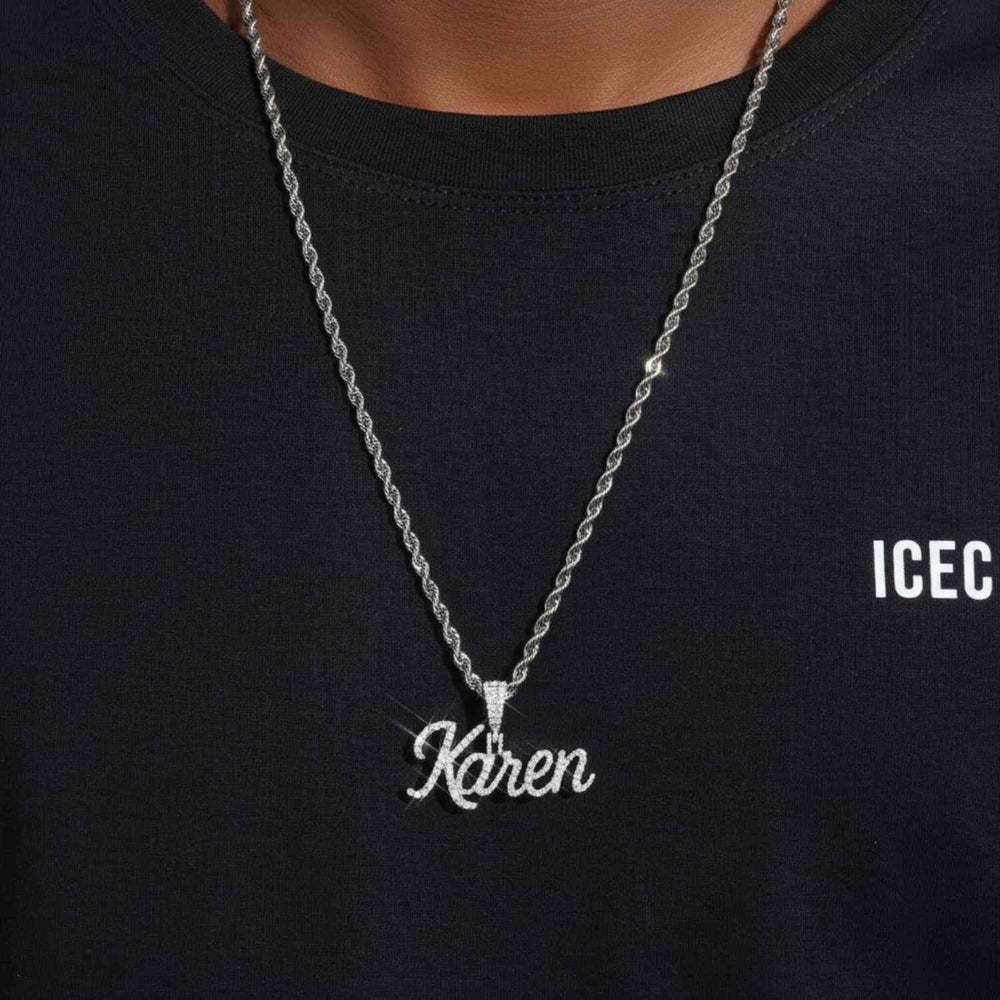 karen moissanite custom name pendant 14k gold ICECARTEL test_11