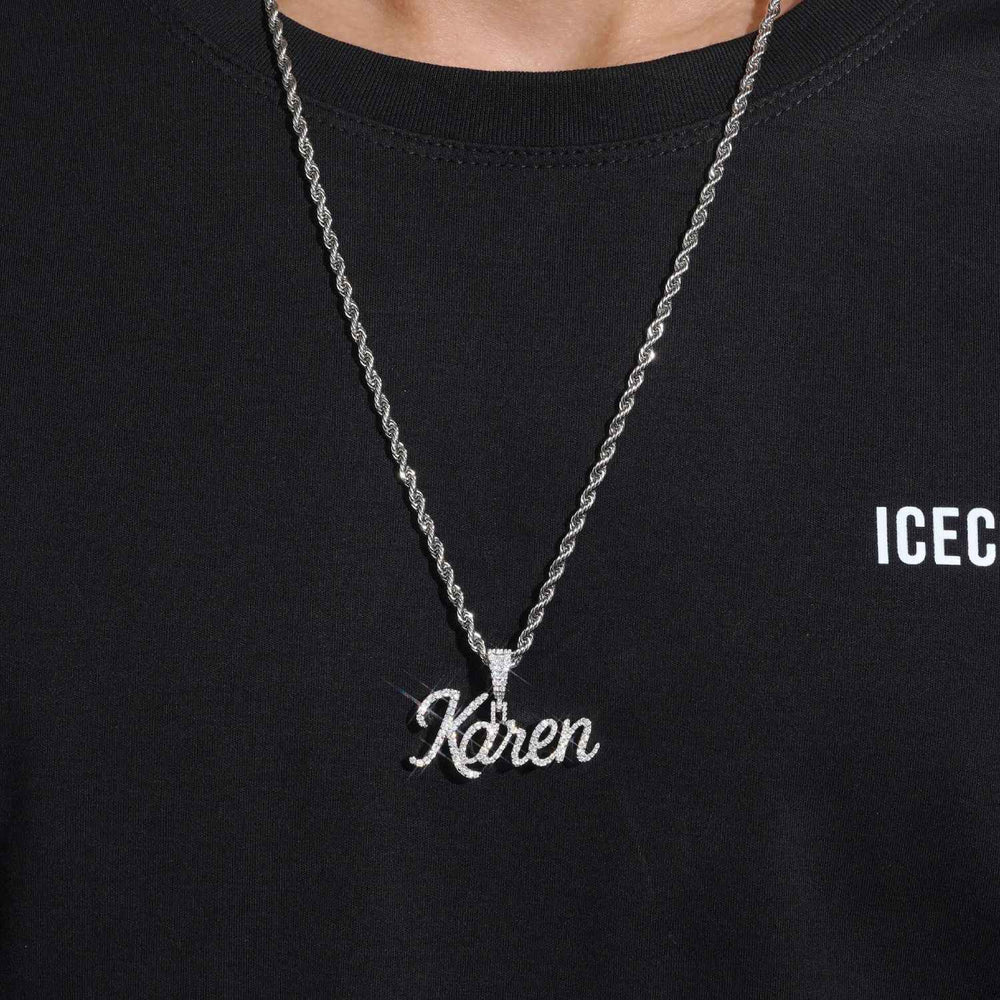 karen moissanite custom name pendant 14k gold ICECARTEL test_1
