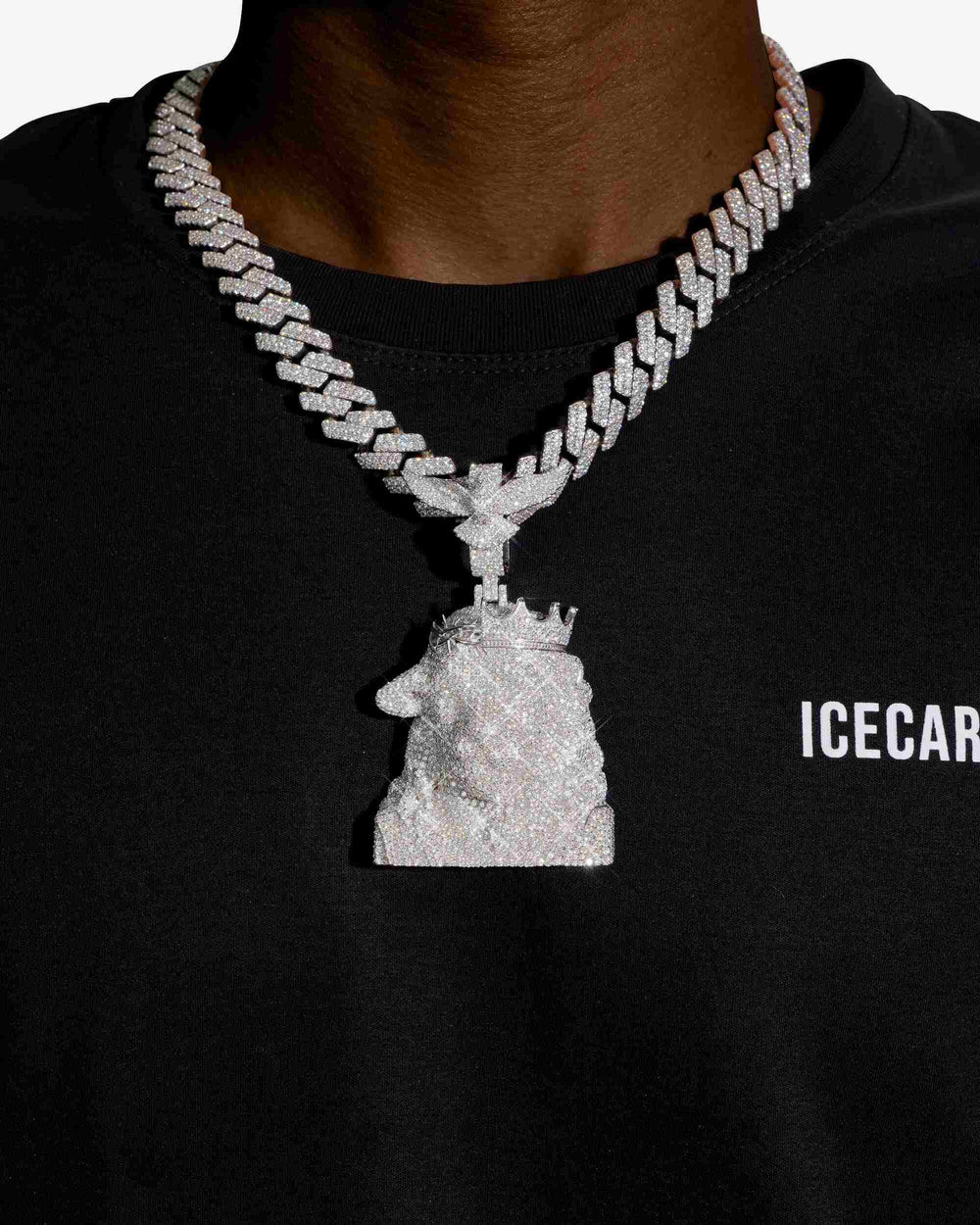 lamb of god custom logo moissanite pendant 14k gold icecartel model